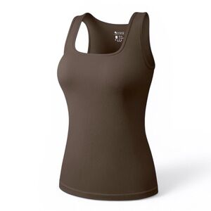 OQQ Square Neck Fitted Layer Sleeveless Tank Top